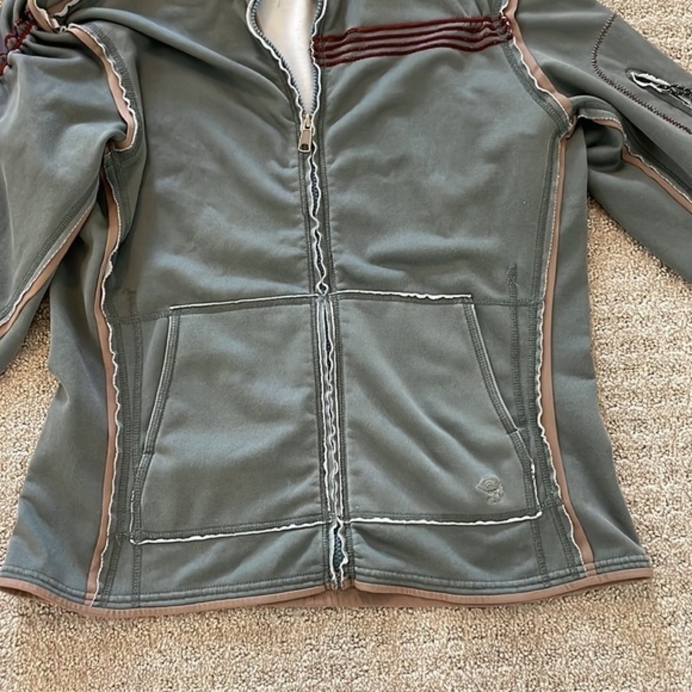 Mountain HardWear Raw Hem Distressed Zip Up Mock Collar Jacket - Picture 4 of 9